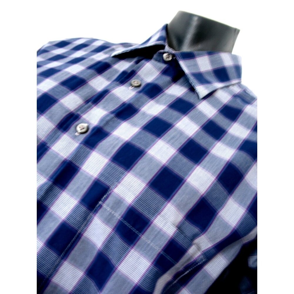 Shaquille O'Neal Men's Blue/Purple Plaid, Shirt - XLG "Tall Fit".